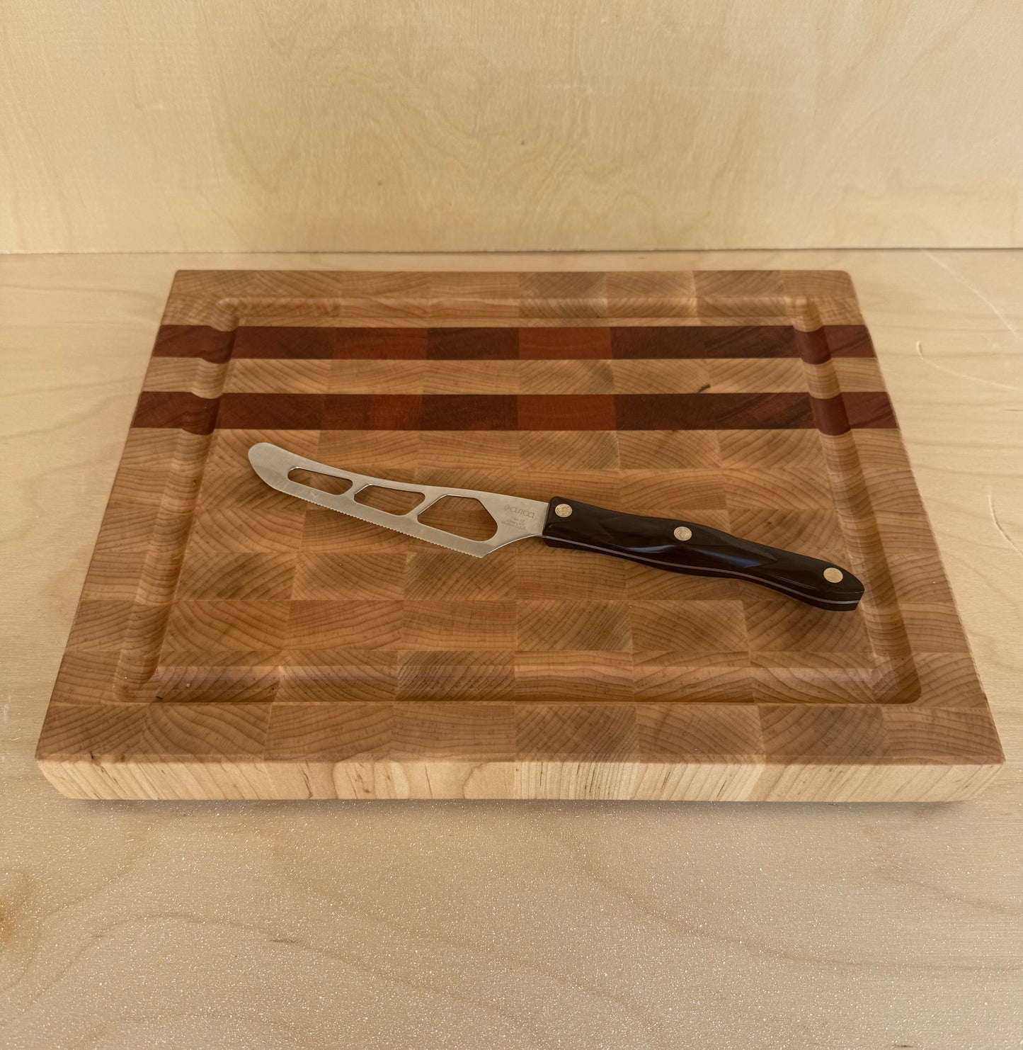 Maple & Sapele Endgrain Cutting Board 11x14x1.5" W/ Juice Groove