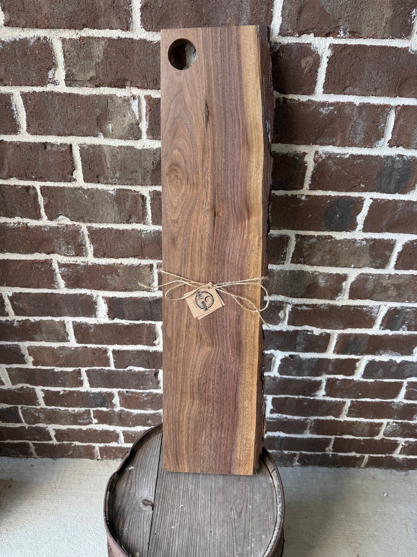 Live Edge Walnut Charcuterie Board w/ Finger Hold 28"x 6.5"