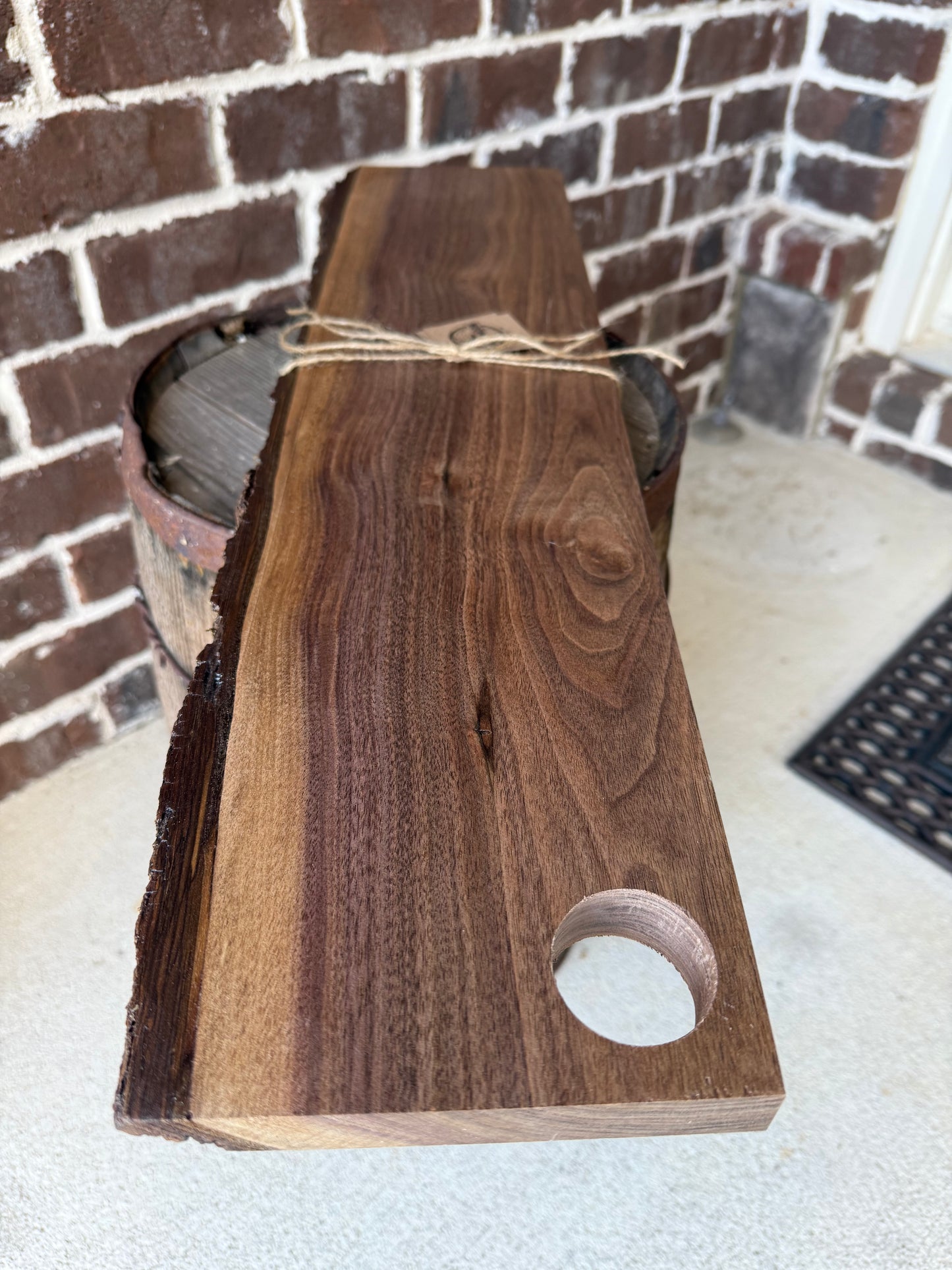 Live Edge Walnut Charcuterie Board w/ Finger Hold 28"x 6.5"