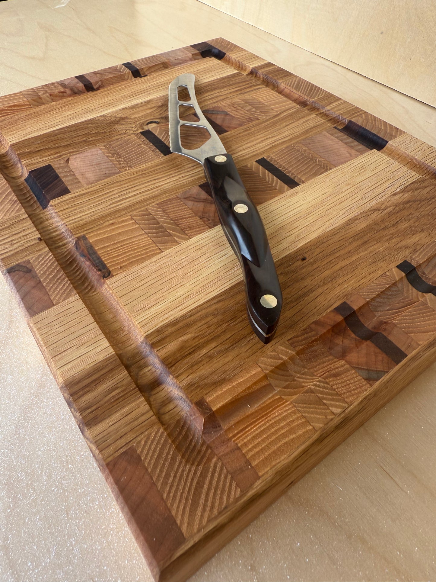 Walnut/Maple/Ash/White Oak Endgrain Cutting Board 11x14x1.5" W/ Juice Groove
