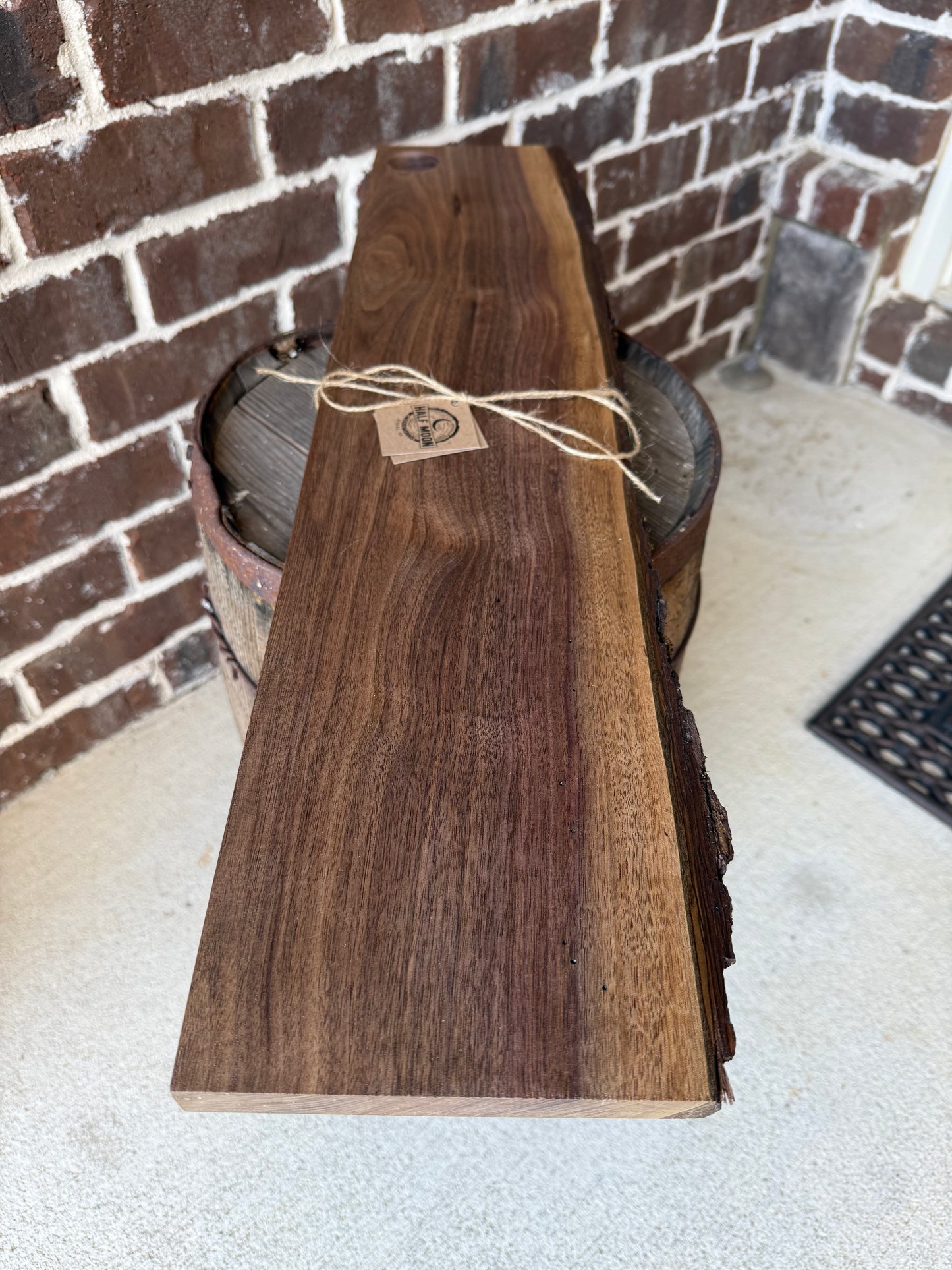 Live Edge Walnut Charcuterie Board w/ Finger Hold 28"x 6.5"